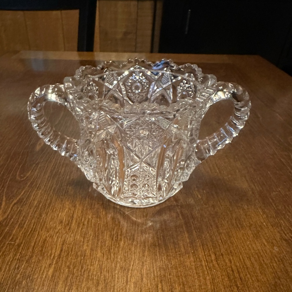 Vintage Cut Glass Sugar Bowl